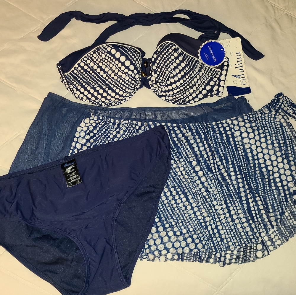 NWT Bikini with 2 Cover-Up Skirts